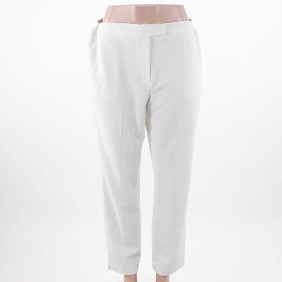 DKNY Essential Slim Ankle Pants in Ivory - Picture 2 of 5